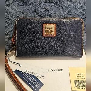 Dooney & Bourke Midnight Blue Leather Wristlet